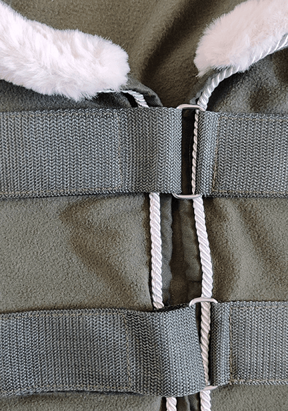 EQUUS BRAND  COPERTA INVERNALE IN PILE VERDE MILITARE